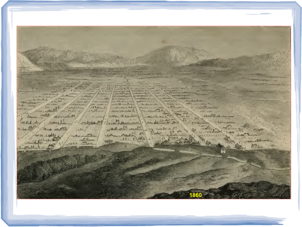 Salt Lake City viewed from the north in 1860